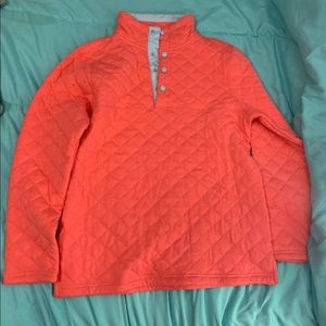 Lauren James Coral quilted pullover